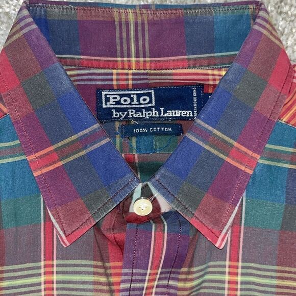 Lot of 4 Polo Ralph Lauren Pastel & Blue w/Pony LS summer Shirt L men’s - Picture 11 of 11